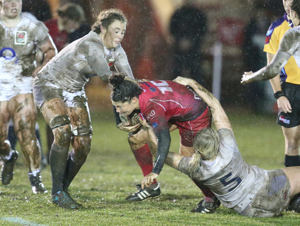 The annual match between England U20 and the Army Women was played in very testing conditions at Aldershot.  England proved too strong in the end winning 44-0