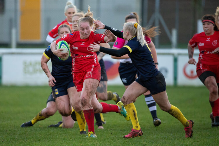Army Rugby Union Women v Sweden on Saturday 7th January 2023, at The Army Rugby Stadium, Aldershot.