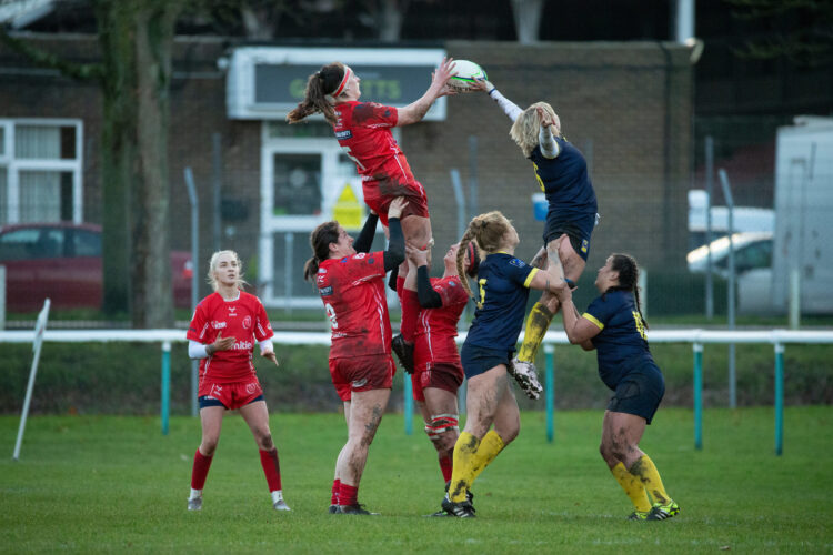 Army Rugby Union Women v Sweden on Saturday 7th January 2023, at The Army Rugby Stadium, Aldershot.